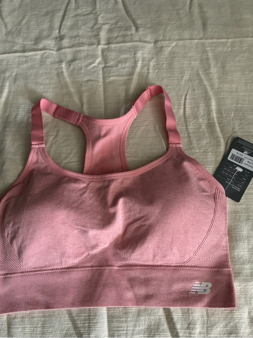New Balance Pink Sports Bra – Racerback Seamless Activewear (NWT) - Size XL